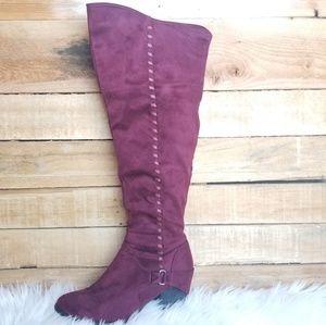 Merlot Knee High Boots Sz 10
